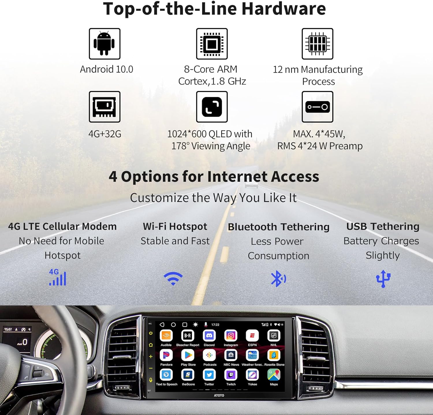 ATOTO S8 MS Android Double Din Car Stereo, Wireless Android Auto & Wireless CarPlay, 7 ATOTO S8 MS Android Double Din Car Stereo, Wireless Android Auto & Wireless CarPlay, 7